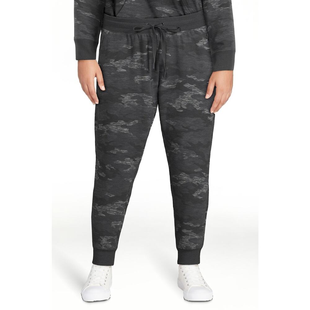 Athletic Works Black Gray Camo Women's Soft Jogger SweatPants XL NEW